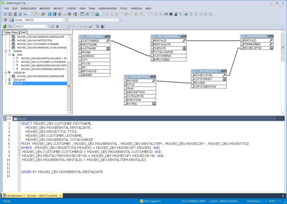 Captura de tela do DB PowerStudio DBA Edition - for Oracle