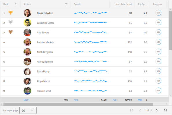 Schermata di Infragistics Ignite UI for Angular