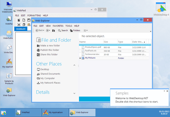 Screenshot of WebDesktop