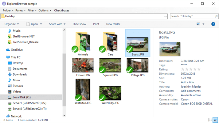 Screenshot von ShellBrowser .NET Components