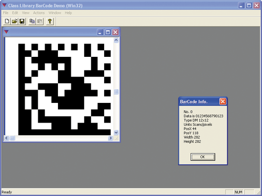 Screenshot of LEADTOOLS 2D Barcode Module