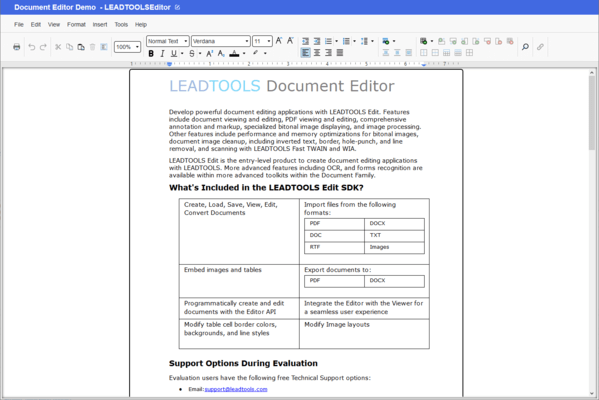 Screenshot of LEADTOOLS Edit SDK