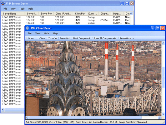 Schermata di LEADTOOLS JPIP Module