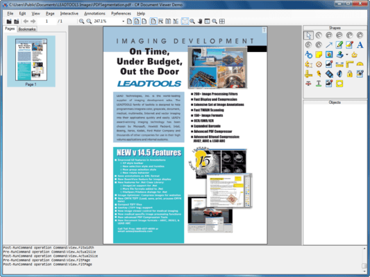 LEADTOOLS PDF Pro（英語版） のスクリーンショット