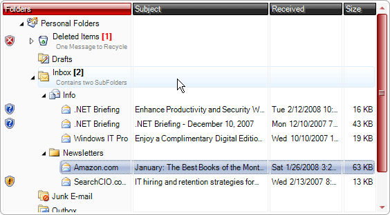 Screenshot of IntegralUI TreeListView