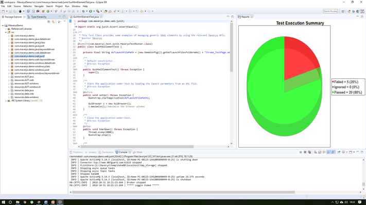 Captura de tela do Maveryx Test Automation Framework