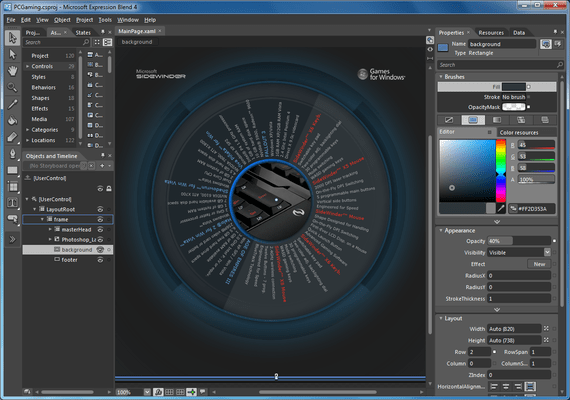 Schermata di Microsoft Expression Studio 4 Ultimate