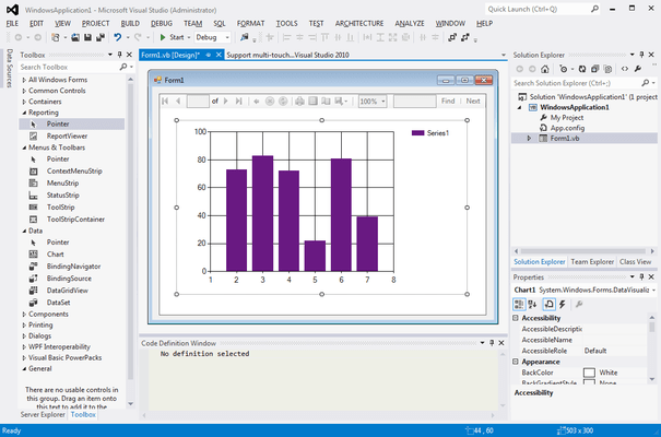 Schermata di Microsoft Visual Studio Professional 2022