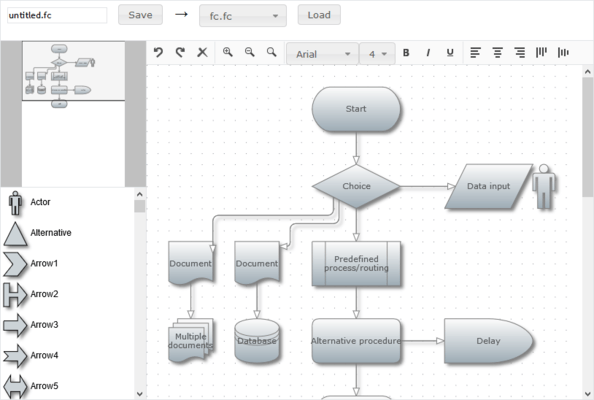 Captura de pantalla de MindFusion.Diagramming for ASP.NET