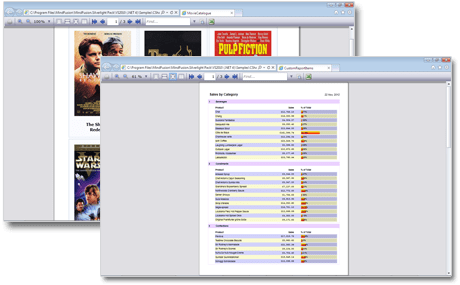 Screenshot of MindFusion.Reporting for Silverlight