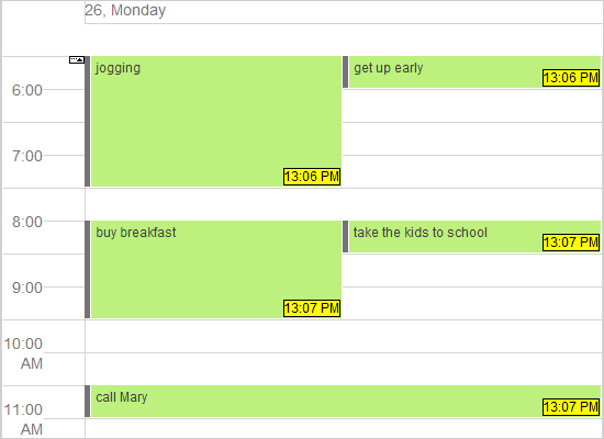 Captura de pantalla de MindFusion.Scheduling for Java Swing