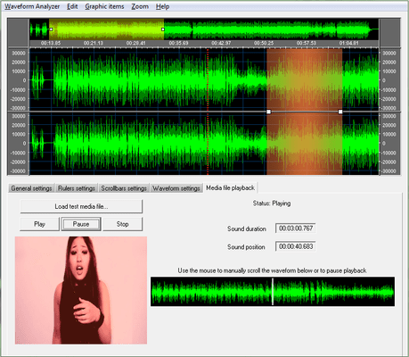 Screenshot of Audio Waveform Analyzer for .NET