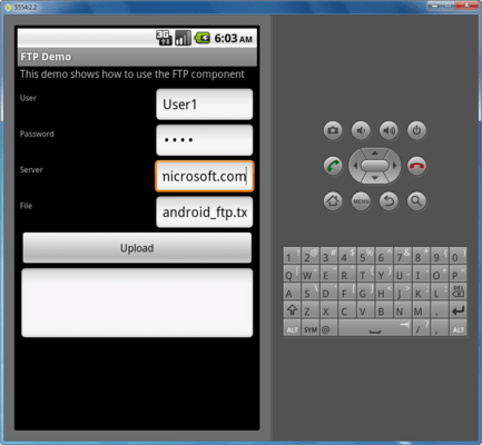 Screenshot of IPWorks Android Edition