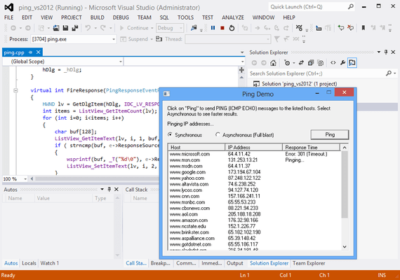 Screenshot of IPWorks C++ Edition