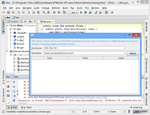 Screenshot of IPWorks Java Edition