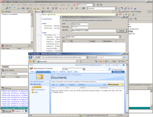 Screenshot of SharePoint Integrator C++ Builder Edition