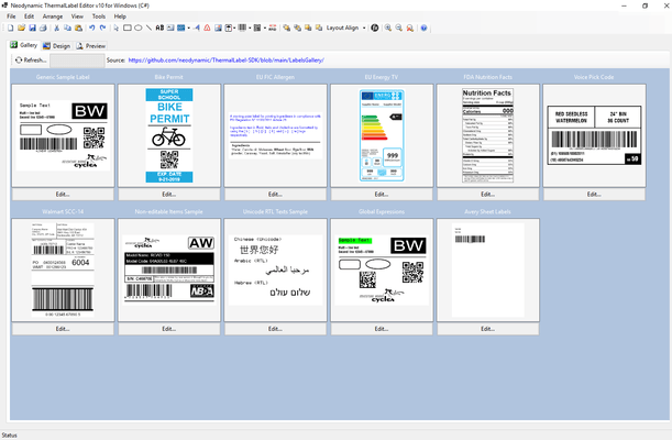 Captura de pantalla de Neodynamic ThermalLabel Visual Editor Add-on for .NET