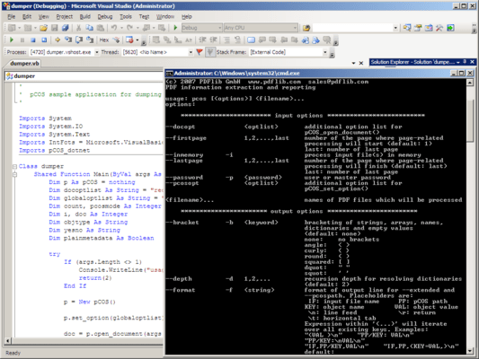 Screenshot of PDFlib pCOS