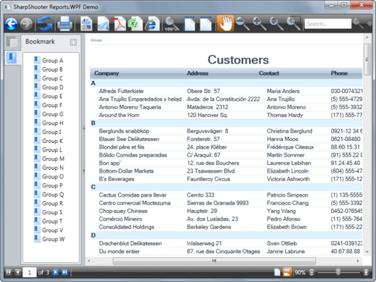 Screenshot of SharpShooter Reports.WPF