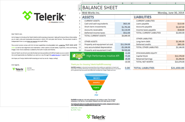 Screenshot of Telerik Document Processing Libraries