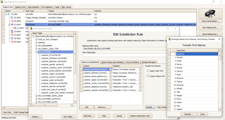 Schermata di Data Masker for SQL Server