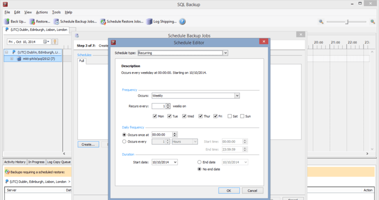 Screenshot von SQL Backup Pro