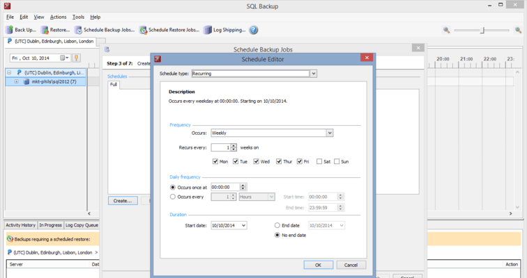 Schermata di SQL Backup Pro