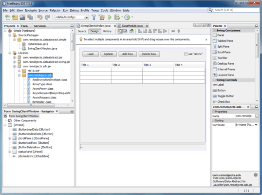 Captura de tela do Data Abstract for Cocoa and Java