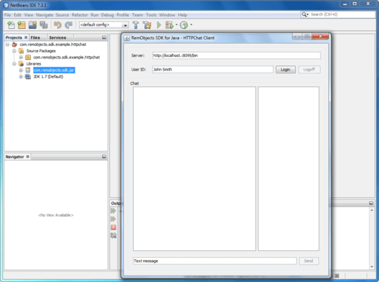 Captura de tela do RemObjects SDK for Java