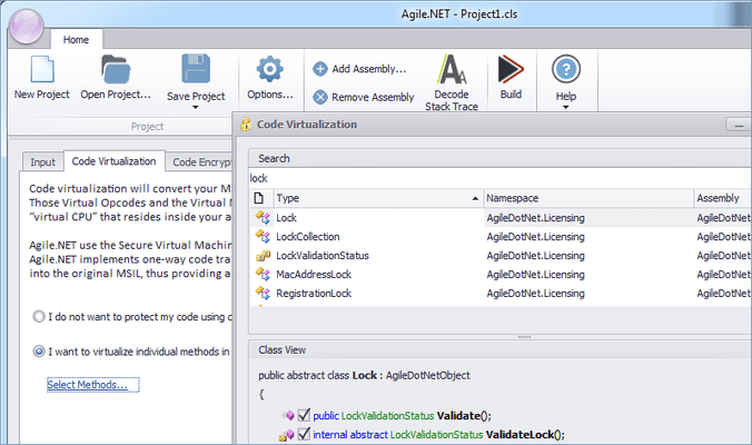 Screenshot von Agile.NET Code Protection