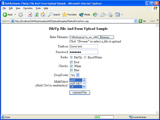 Screenshot of FileUp Standard