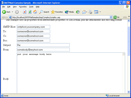SoftArtisans SMTPmail 的螢幕截圖