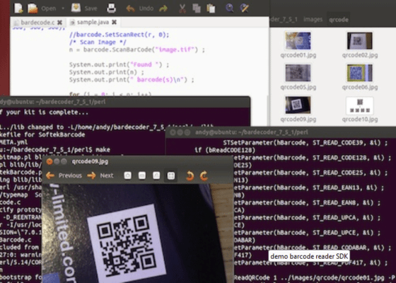 Capture d'écran de Softek Barcode Reader Toolkit for Linux with PDF Extension