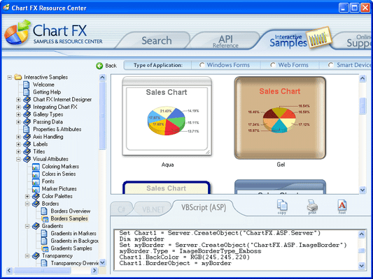 Screenshot of Chart FX for COM