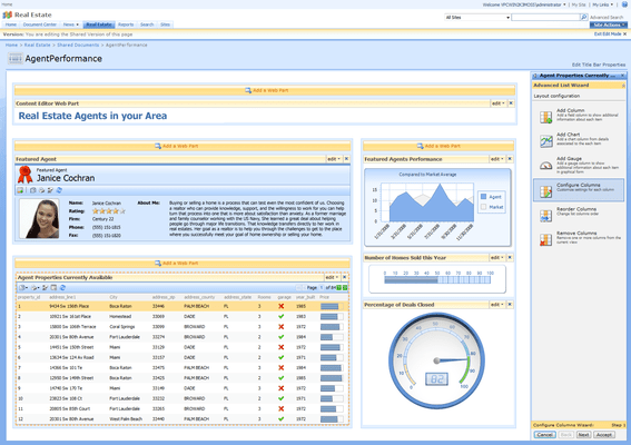 Screenshot of DataParts for SharePoint 2007