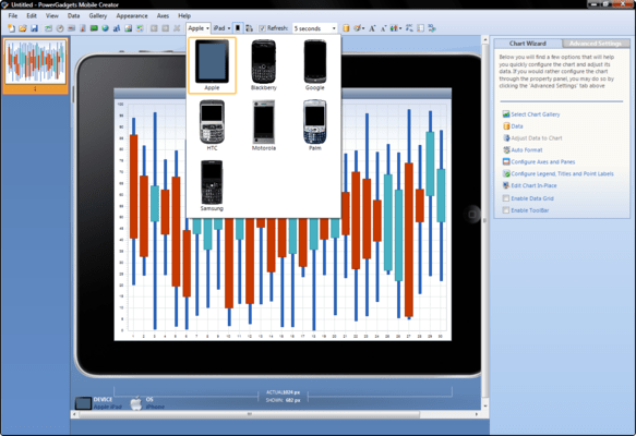 Schermata di PowerGadgets Mobile for XenApp