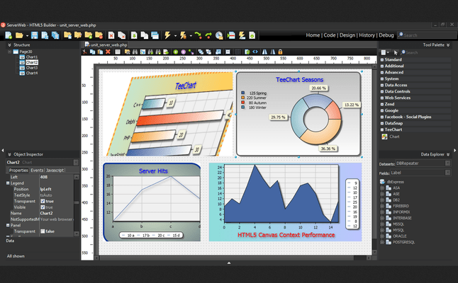 Schermata di TeeChart JS