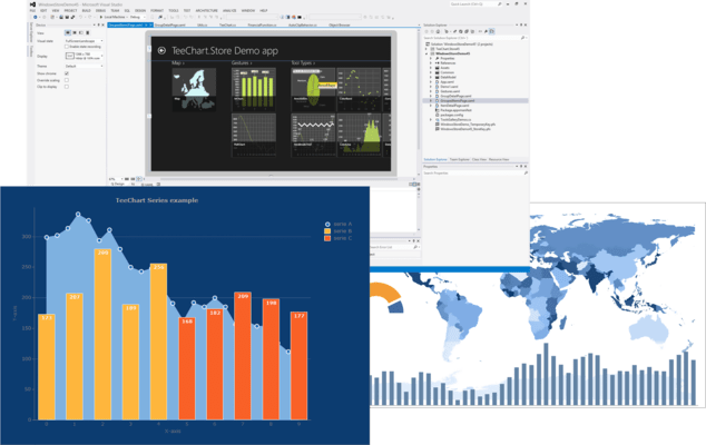 Captura de pantalla de TeeChart for Visual Studio .NET with Source