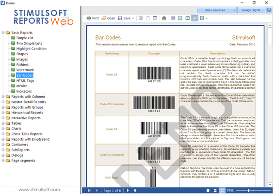Screenshot of Stimulsoft Reports.WEB