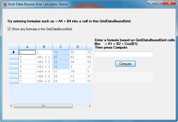 Captura de tela do Syncfusion Essential Calculate for Windows Forms