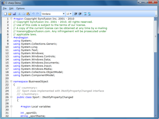 Captura de tela do Syncfusion Essential Edit for WPF