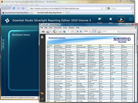 Screenshot of Syncfusion Essential PDF for Silverlight