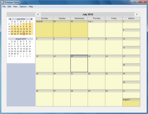 Syncfusion Essential Schedule for Windows Forms 的螢幕截圖