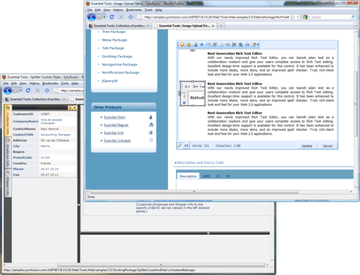 Screenshot von Syncfusion Essential Tools for ASP.NET