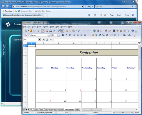Screenshot of Syncfusion Essential XlsIO for Silverlight