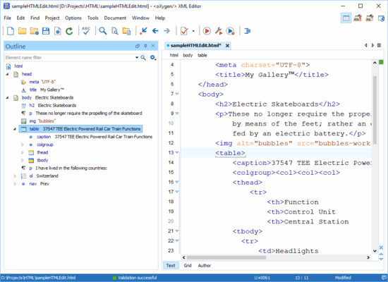 Captura de pantalla de Oxygen XML Editor Academic