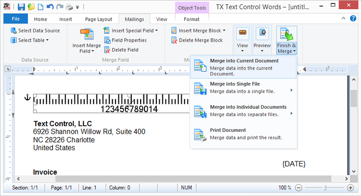 Schermata di TX Barcode .NET for WPF