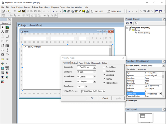 Captura de tela do TX Text Control ActiveX Professional