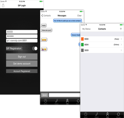 VaxVoIP iOS SIP Phone SDK のスクリーンショット