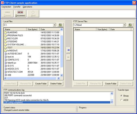 Screenshot von Xceed FTP Library